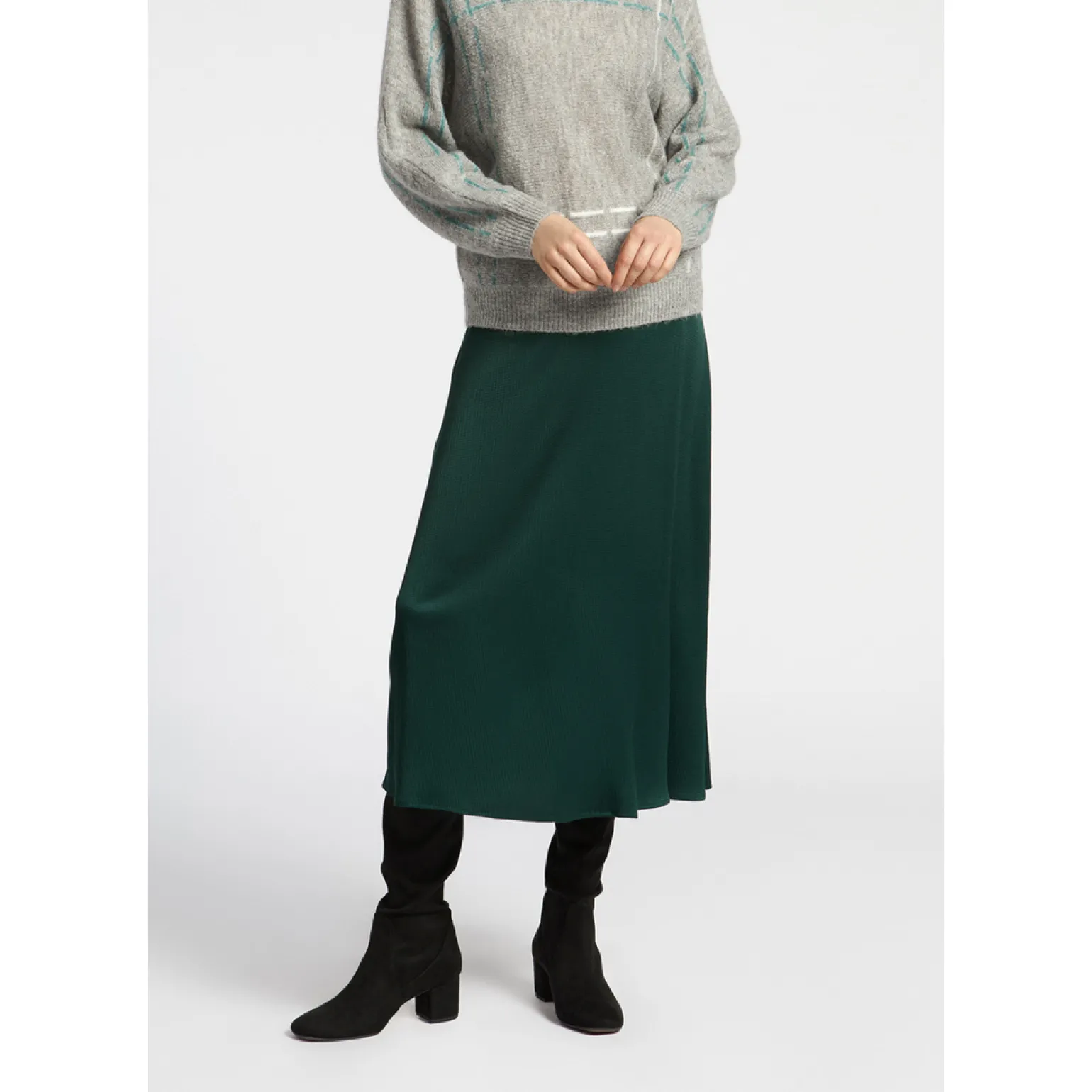 Halflange rok met elastiek
