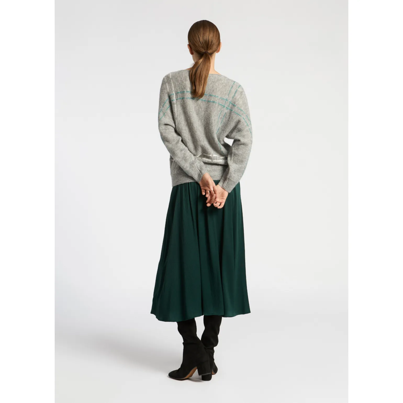 Halflange rok met elastiek