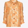 Jacquard blouse met bloemenprint