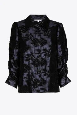 Jacquard blouse met bloemenprint