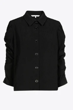 Jacquard blouse met bloemenprint