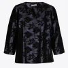 Jacquard blouse met bloemenprint