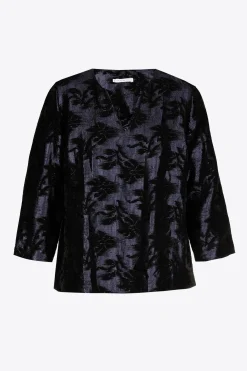 Jacquard blouse met bloemenprint