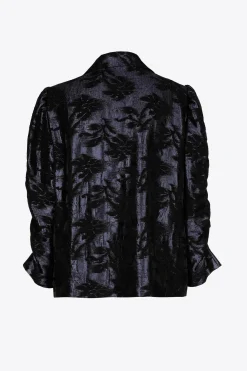 Jacquard blouse met bloemenprint