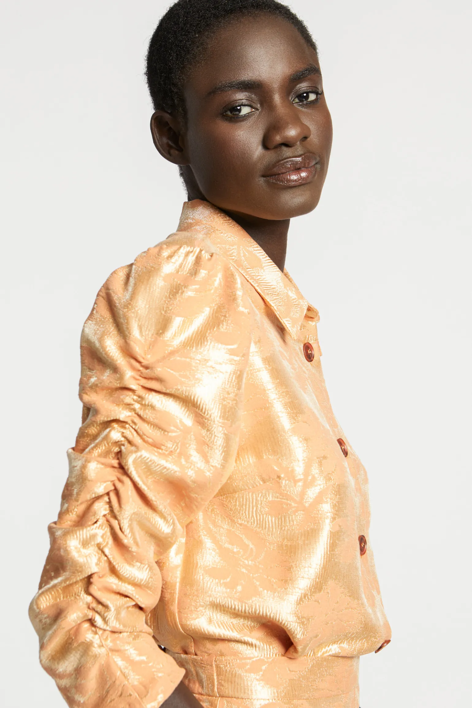 Jacquard blouse met bloemenprint