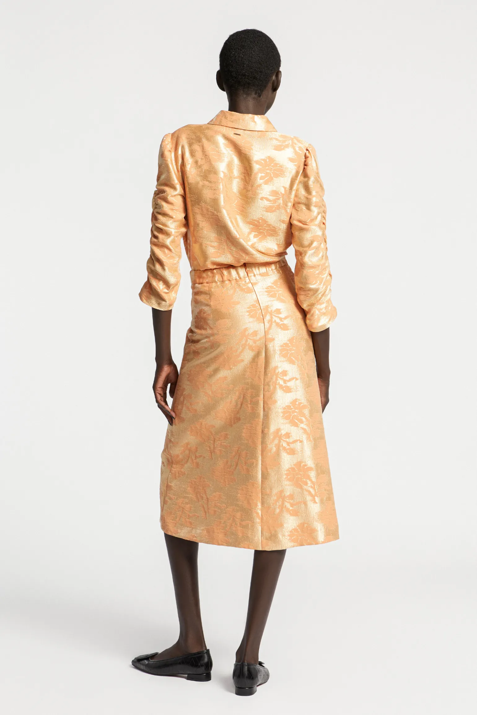 Jacquard blouse met bloemenprint