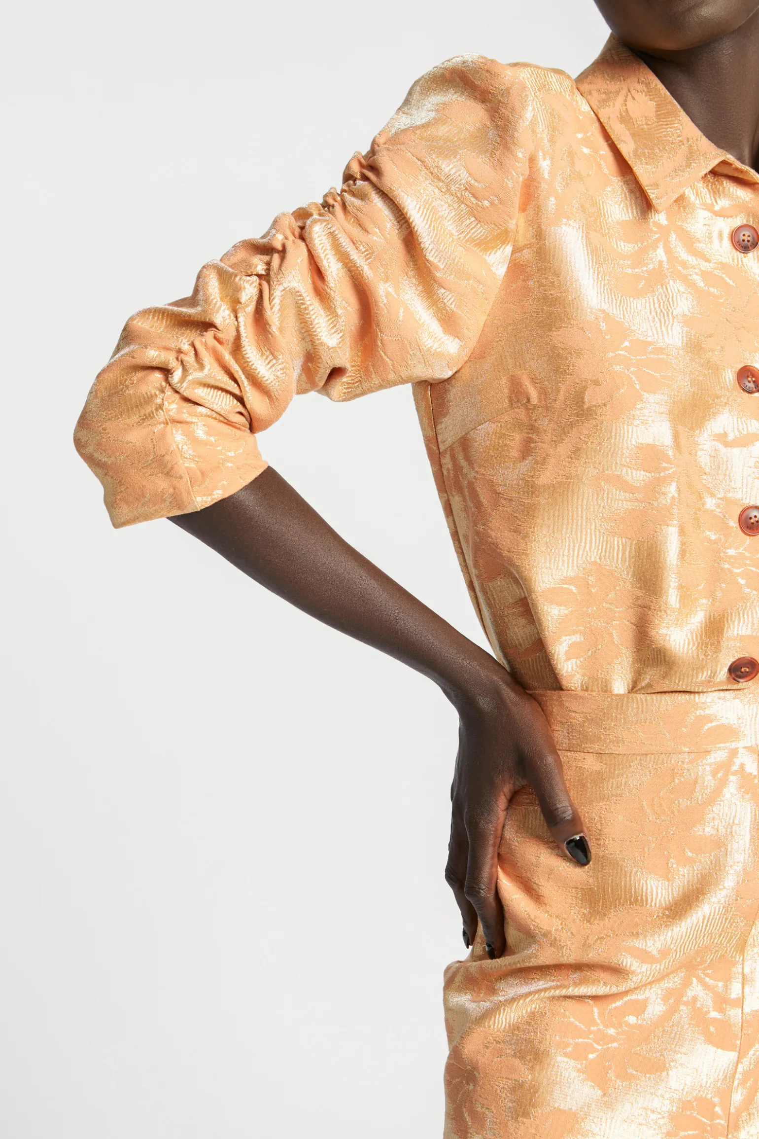 Jacquard blouse met bloemenprint