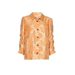 Jacquard blouse met bloemenprint