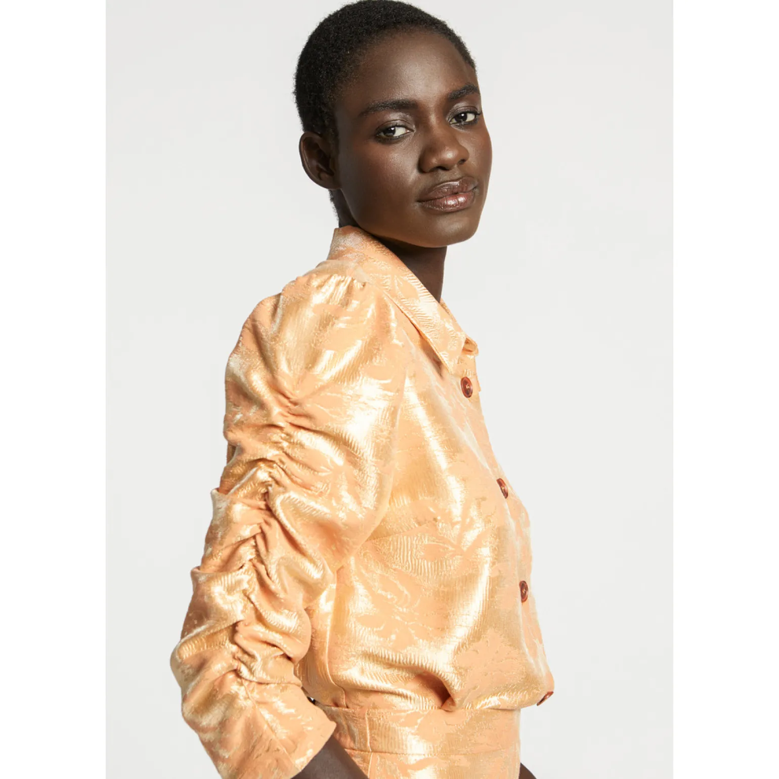 Jacquard blouse met bloemenprint