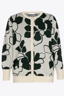 Jacquard gilet met bloemenprint