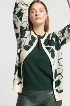 Jacquard gilet met bloemenprint