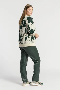 Jacquard gilet met bloemenprint