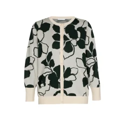 Jacquard gilet met bloemenprint