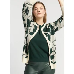 Jacquard gilet met bloemenprint
