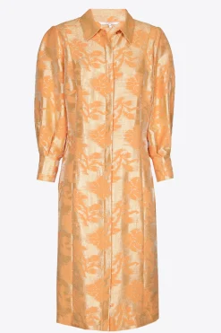 Jacquard jurk met bloemenprint
