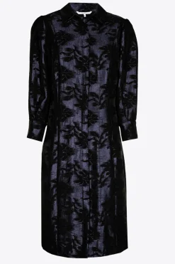 Jacquard jurk met bloemenprint
