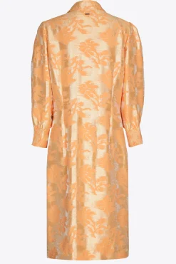 Jacquard jurk met bloemenprint