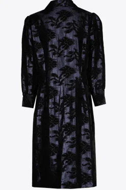 Jacquard jurk met bloemenprint