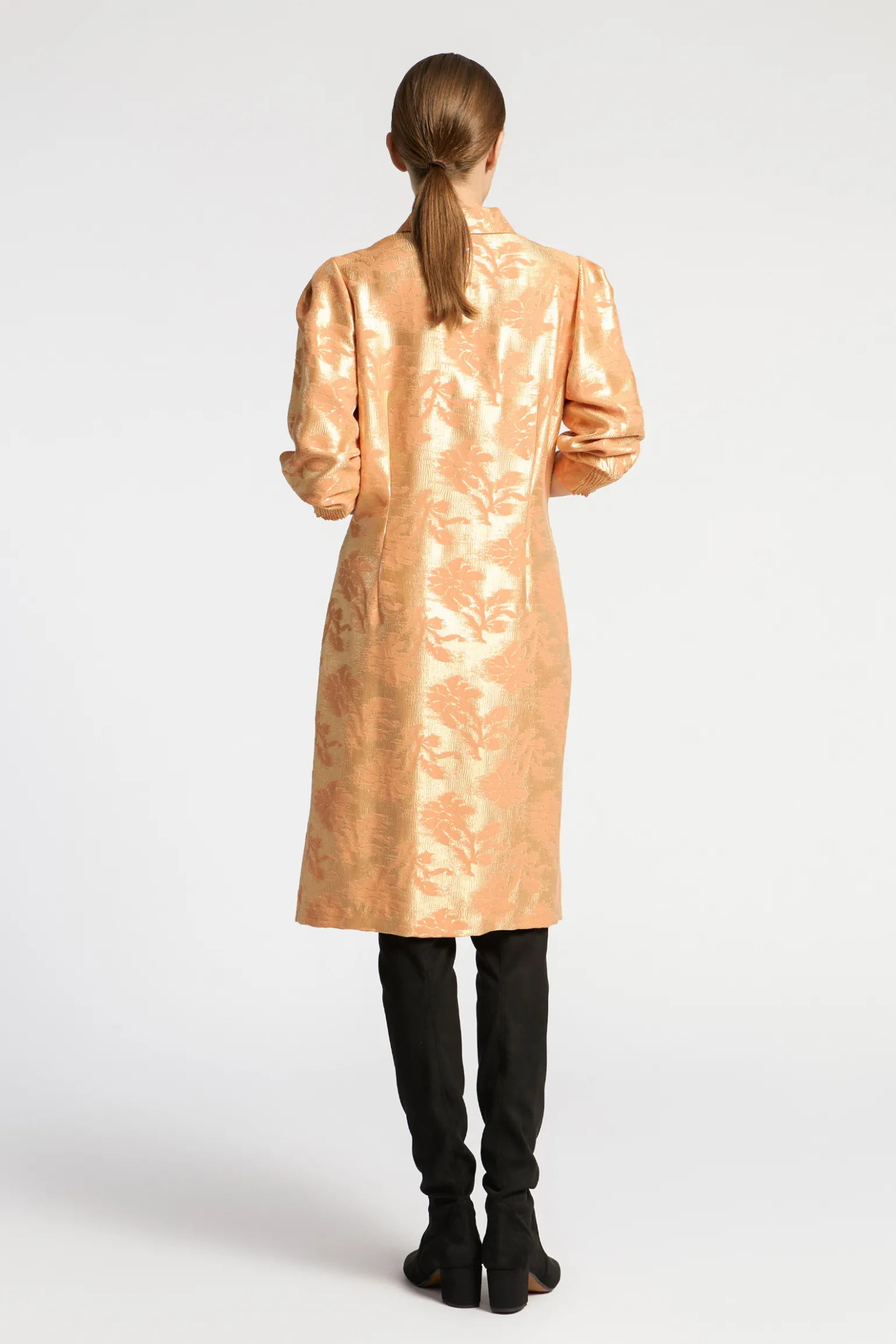 Jacquard jurk met bloemenprint