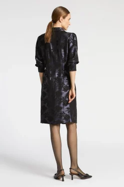 Jacquard jurk met bloemenprint