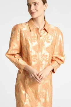 Jacquard jurk met bloemenprint