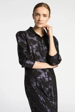 Jacquard jurk met bloemenprint