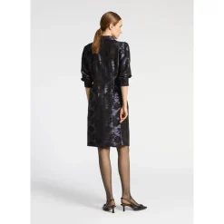 Jacquard jurk met bloemenprint