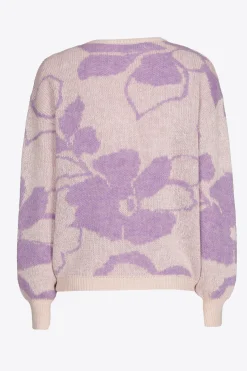 Jacquard knit met bloemenprint
