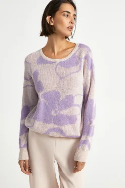 Jacquard knit met bloemenprint