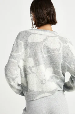 Jacquard knit met bloemenprint