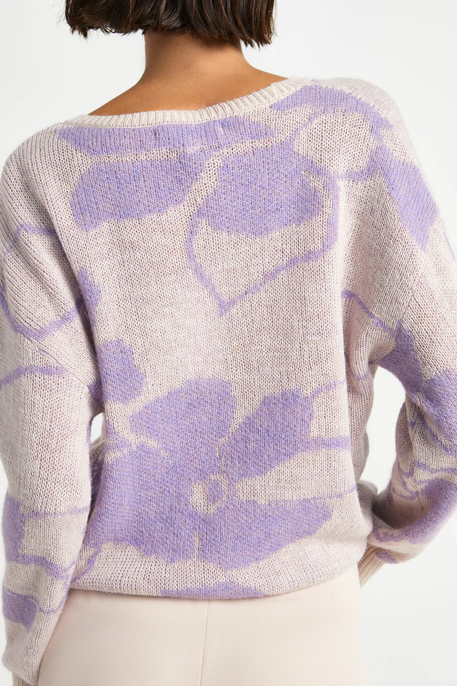 Jacquard knit met bloemenprint