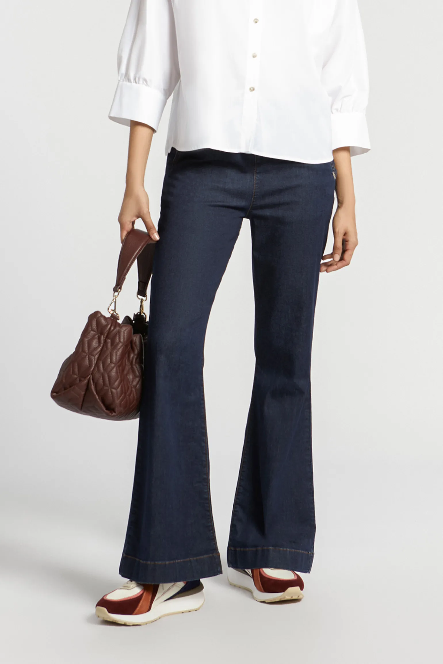 Jeansbroek met wijde pijpen