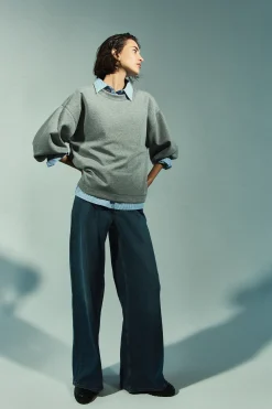 Jeansbroek met wijde pijpen