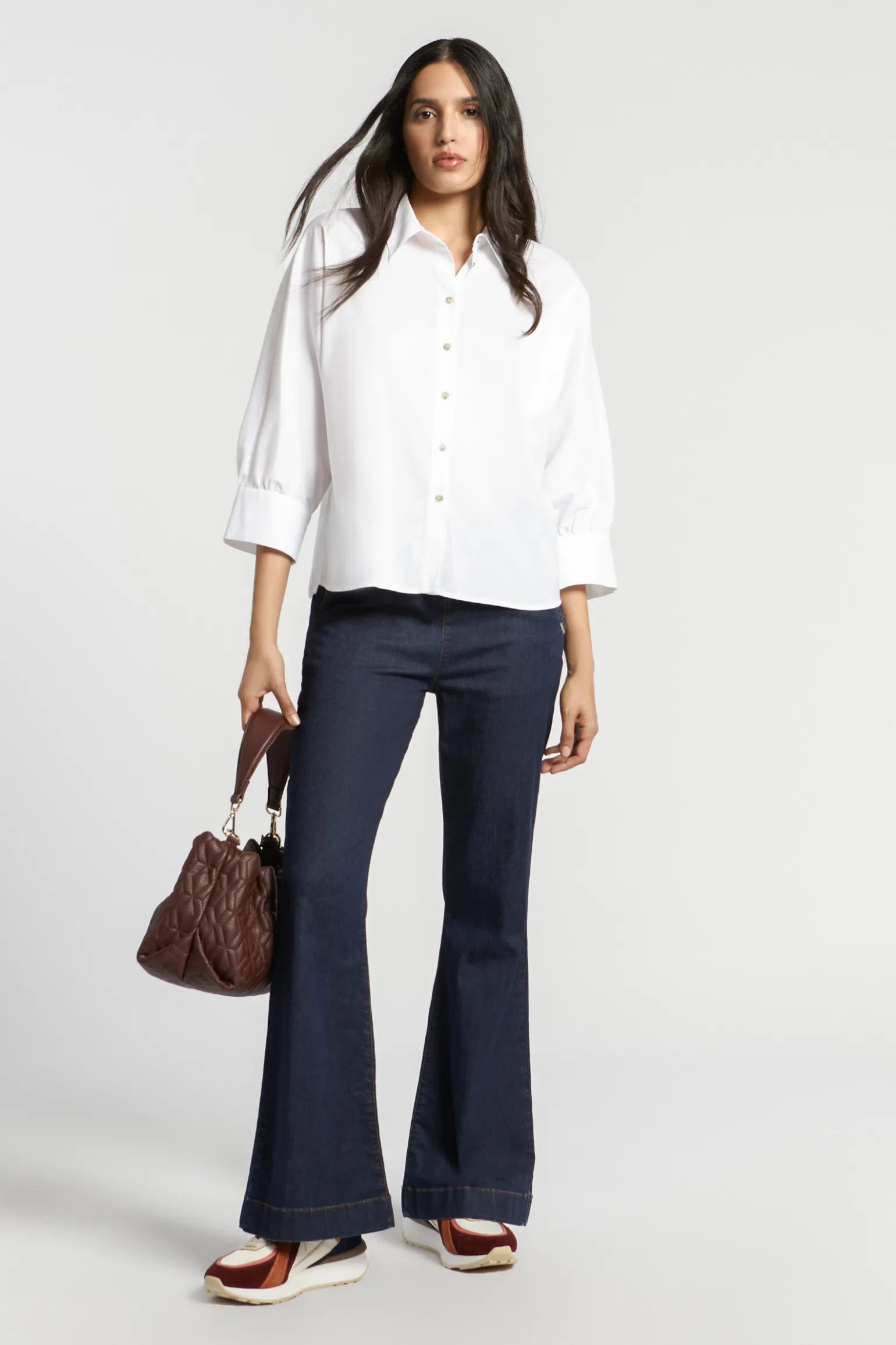 Jeansbroek met wijde pijpen