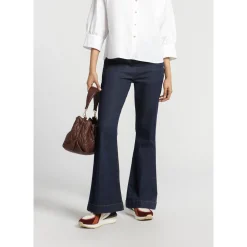 Jeansbroek met wijde pijpen