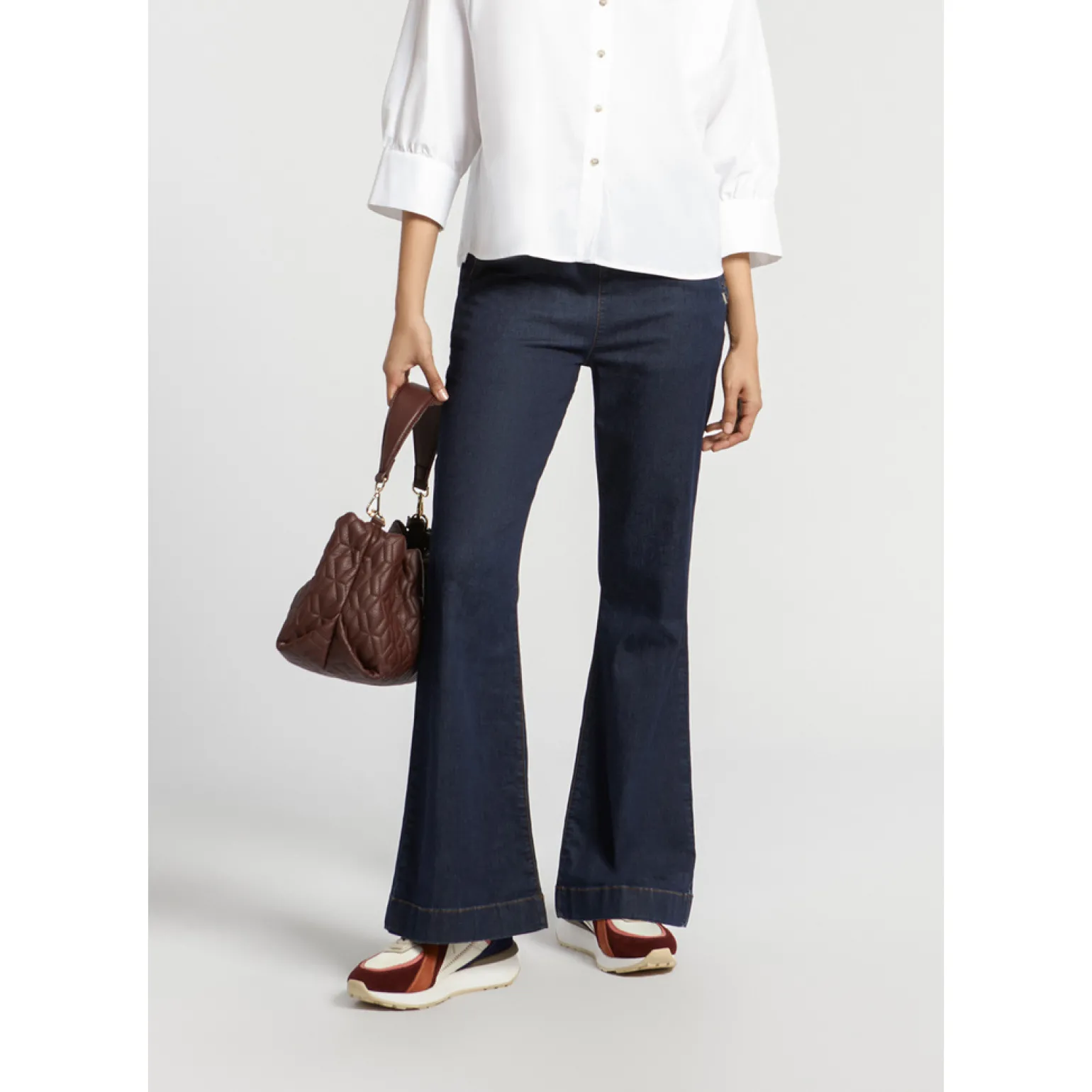 Jeansbroek met wijde pijpen