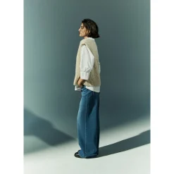 Jeansbroek met wijde pijpen