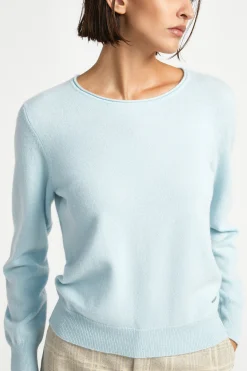 Kasjmieren pull met ronde hals