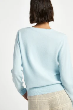 Kasjmieren pull met ronde hals