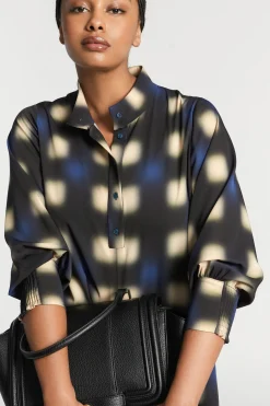 Lange jurk met blurred print