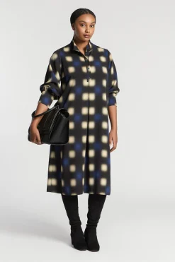 Lange jurk met blurred print