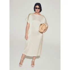 Lange jurk met satijnlook