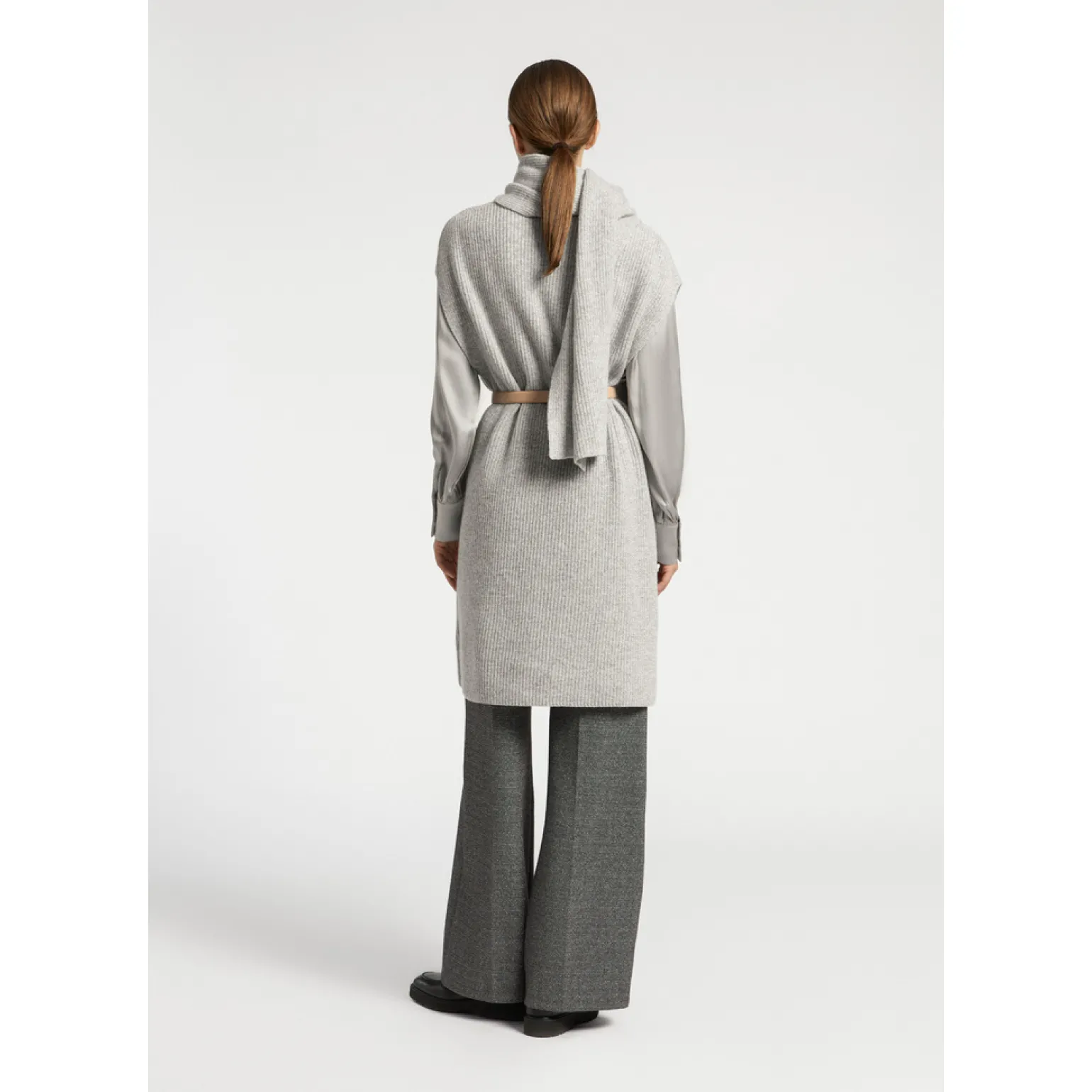 Lange mouwloze cardigan