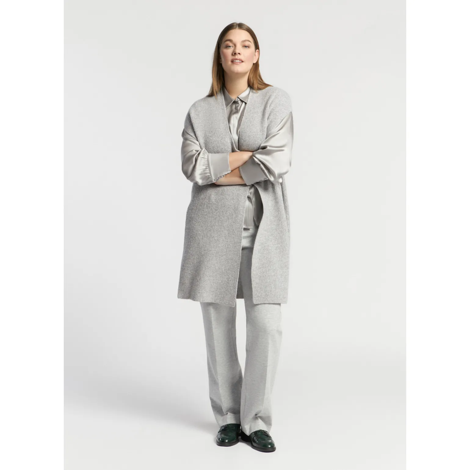 Lange mouwloze cardigan