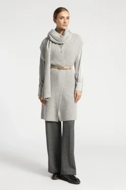 Lange mouwloze cardigan