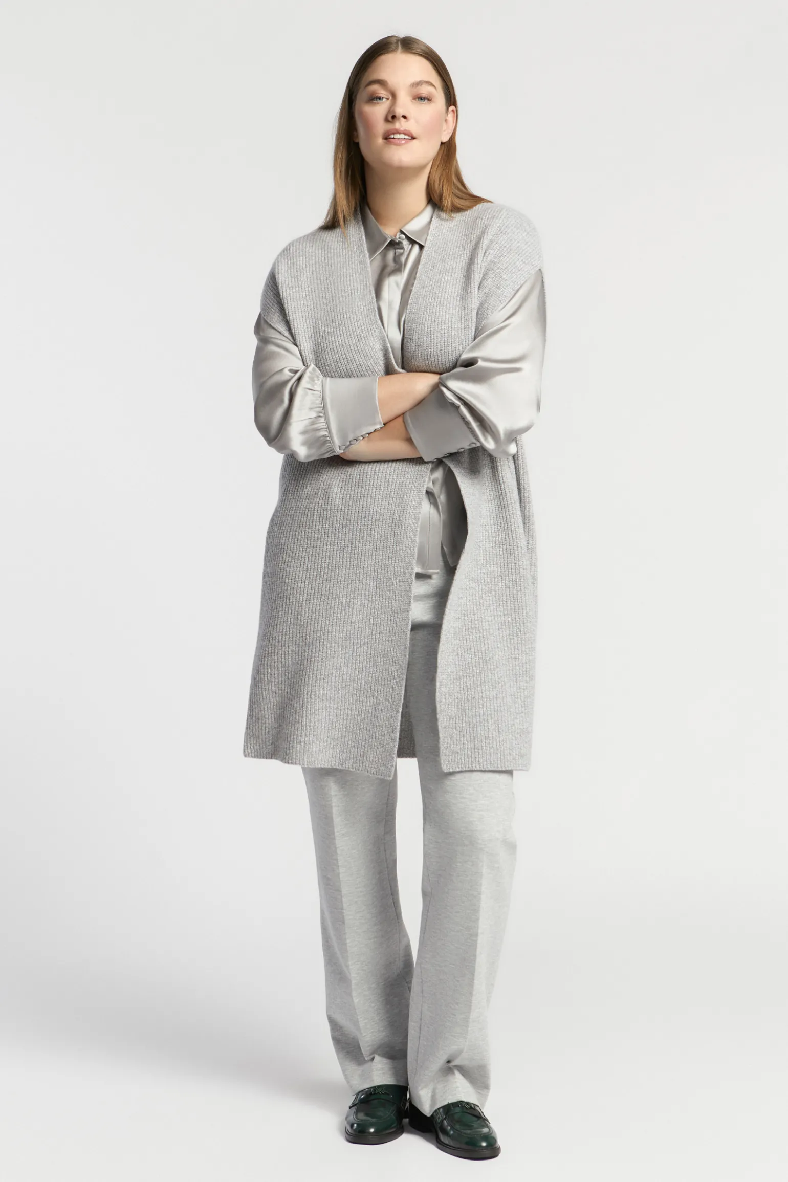 Lange mouwloze cardigan