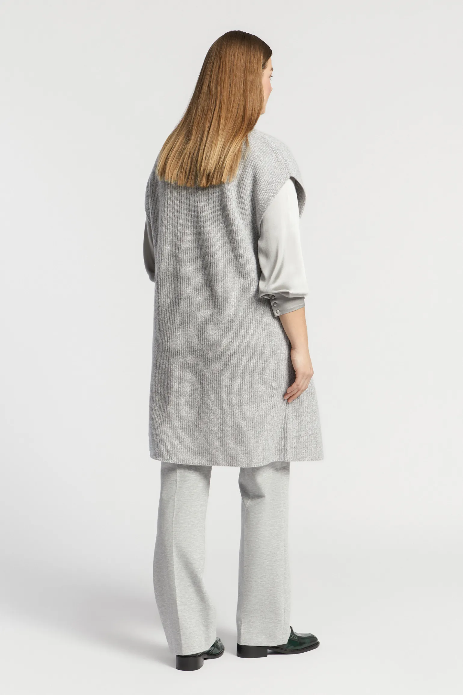 Lange mouwloze cardigan