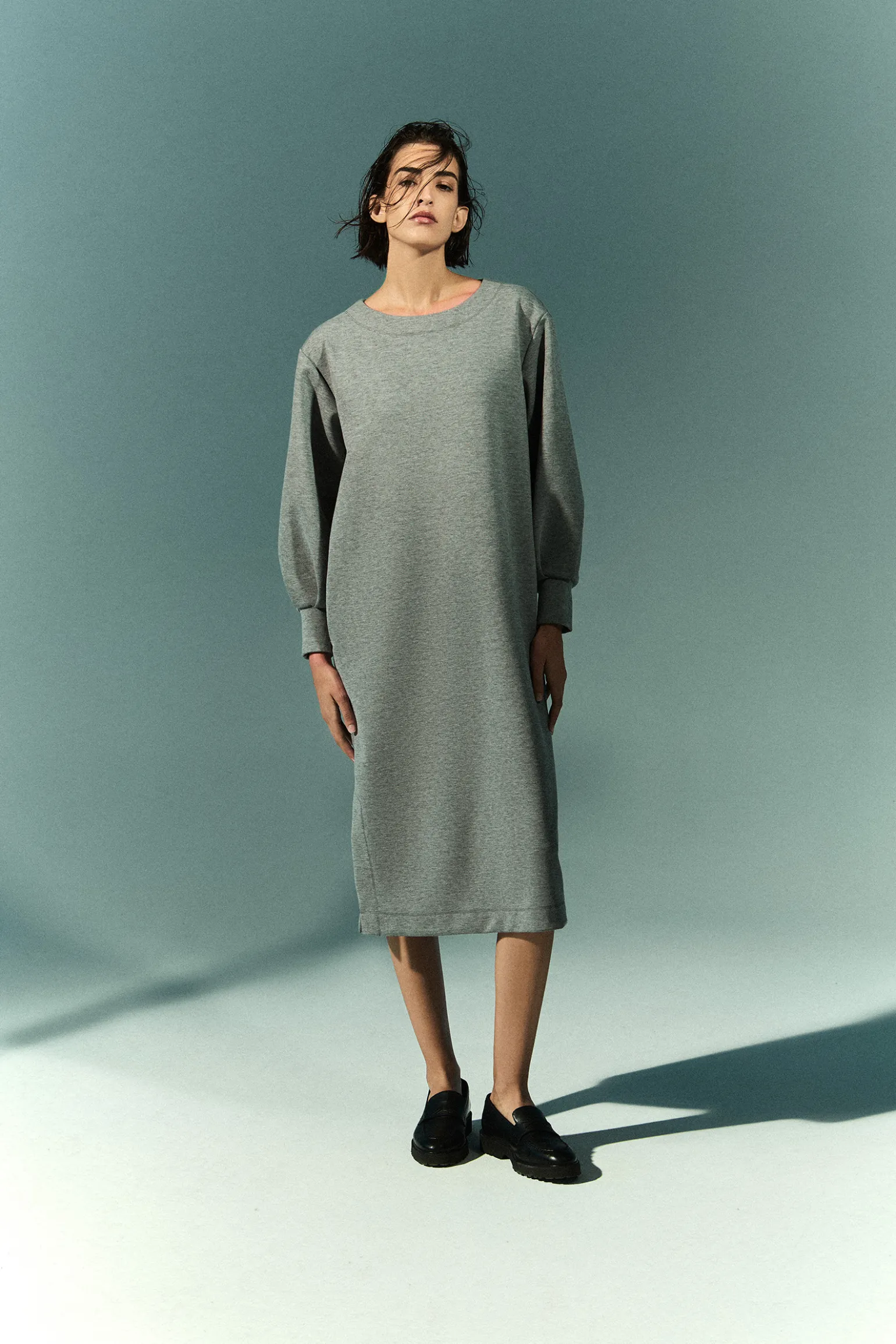Lange scuba sweaterjurk