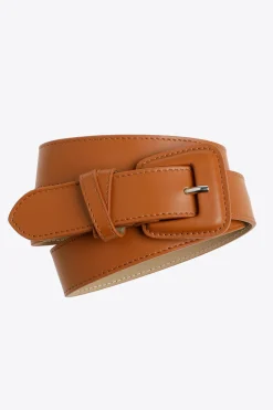 Lederen riem met afgeronde gesp