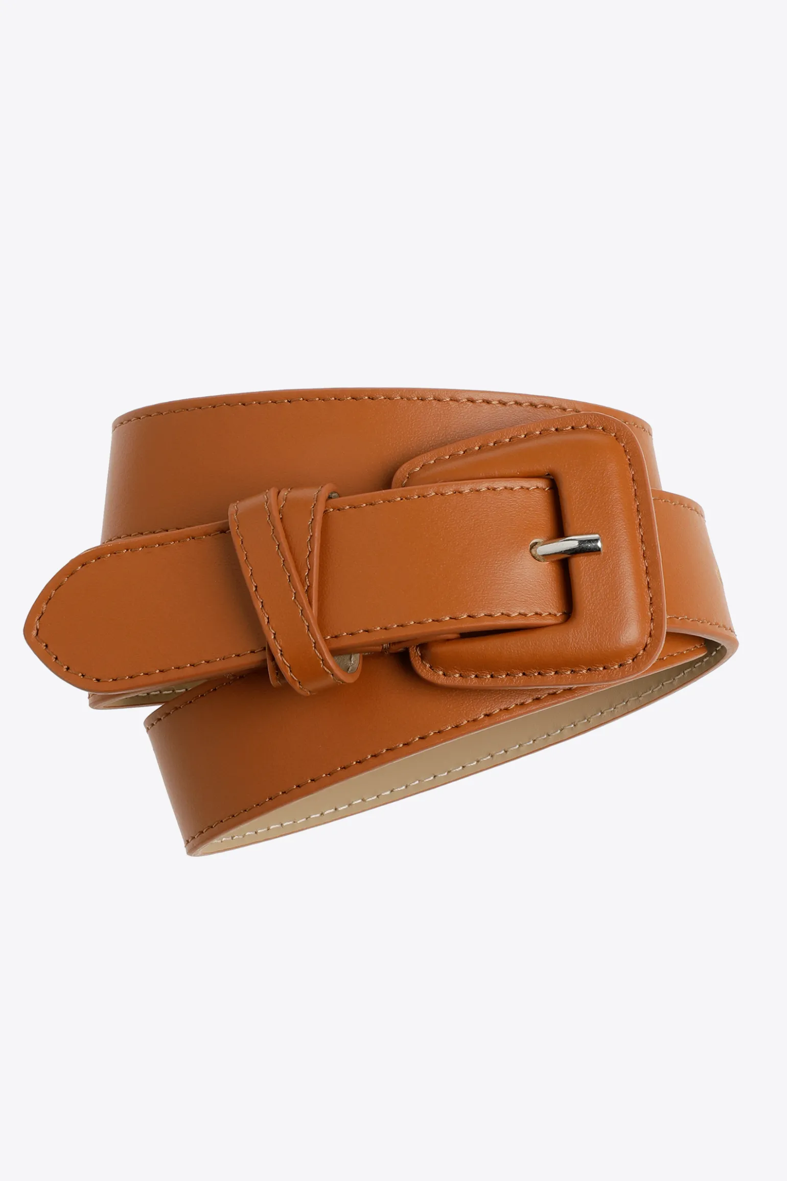 Lederen riem met afgeronde gesp